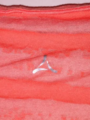 Athleta L Yoga Orange Striped Sheer Long Top thumbnail 2