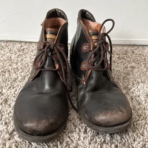 Pikolinos 41 / 10.5 Black Le Mans Leather Ankle Boots with Brown Accents thumbnail 2