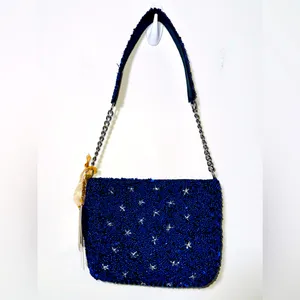 NWT MADE IN INDIA Beaded “Go Team” Football Bag‎ thumbnail 2