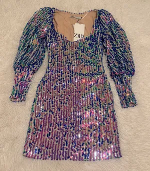 Zara Limited Edition 2019 Multicolored Sequin Mini Dress Size XS - NWT thumbnail 7