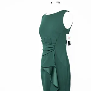 Betsy & Adam. Christine Scuba Crepe Ruffled‎ Bow Gown. thumbnail 13