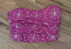 Pink Eyelet Strapless Top thumbnail 1