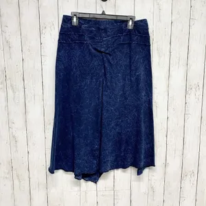 Soft Surroundings Skirt Women Petite Medium Navy Blue Acid Washed Knit Midi Boho thumbnail 5