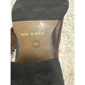Nicole Brown Leather Ankle Boots Chelsea Style Block Heel Western Stitch‎ Sz 6 thumbnail 7
