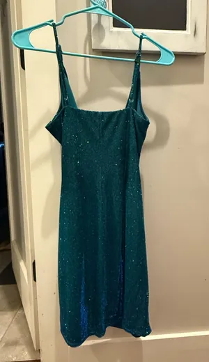 Dillard's Blue sparkle homecoming dress thumbnail 2
