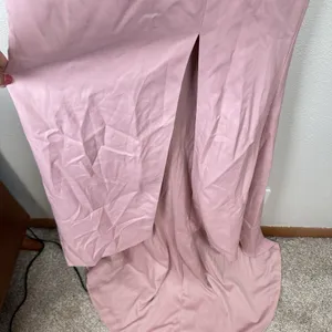 NEW Cocomelody Formal Gown Womens 2? Pale Pink Rosette Strapless Maxi Train Prom thumbnail 4