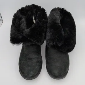 ABEO BIOsystem Black Suede Shearling Lined‎ Mid Calf Boots Womens Size 9 thumbnail 4