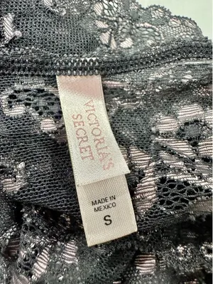 Vintage 2003 Victoria’s Secret Y2K Charcoal Pink Lace Longline Bralette S thumbnail 5