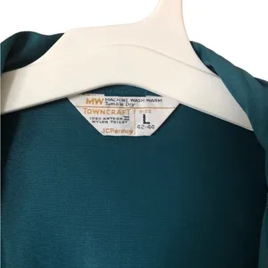 Vintage Mid Century Towncraft Jcpenney Aqua soft sleek classic pajama shirt thumbnail 5