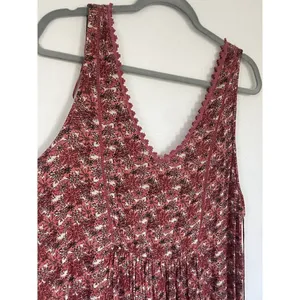Zara Trafaluc Pink Floral Short Crinkle Sun Romper‎ V Neck Tassel Tie Size XS thumbnail 3