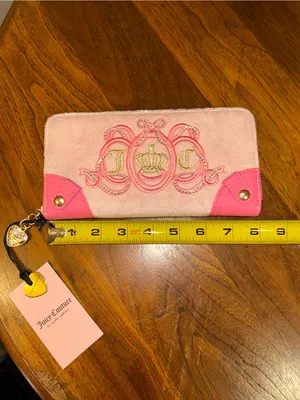 JUICY COUTURE “Lovers Club” Large Zip Around Wallet | Pink Terry Cloth | NWT Y2K thumbnail 10