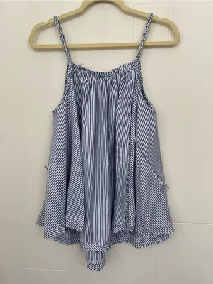 Altard State Flowy Striped Tank Top Size M Blue White Nautical Boho Summer thumbnail 3