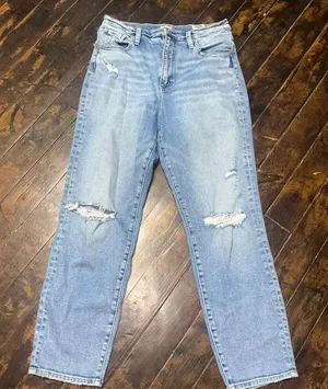 Silver Borebank light wash holey wide leg distressed 31 jeans thumbnail 1