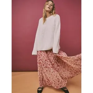 Free People Dainty Ethereal See It Through Maxi Dress Pink Rose Floral Large thumbnail 3