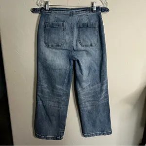 Carve Designs‎ Portland Wide Leg Crop Side Buckles Organic Cotton Denim Jeans thumbnail 9