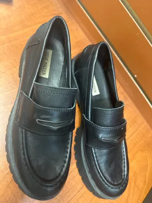 Steve Madden Lawrence Black Leather Chunky Lug Sole Loafers Size 8M thumbnail 4