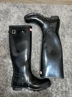 Black Glossy Rainboots thumbnail 1