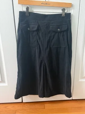 Halara Auracord Cloud Mid Rise Front Side Flap Pocket Mini Corduroy Skirt Black thumbnail 2