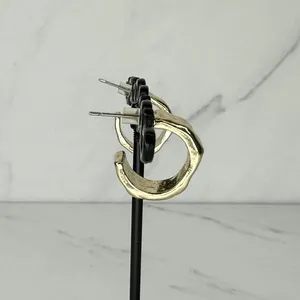 Chico's Hammered Metal Gold Tone Hoop Earrings ✨ thumbnail 9