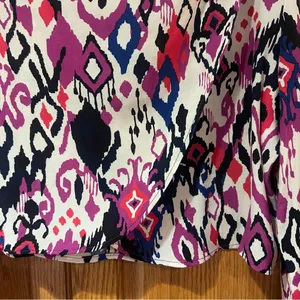 ZARA Abstract Print Mock Neck Long-Sleeve Crop‎ Top Size Small Pink Purple Blue thumbnail 10