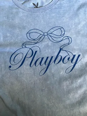 Playboy acid wash blue graphic tee - large thumbnail 6