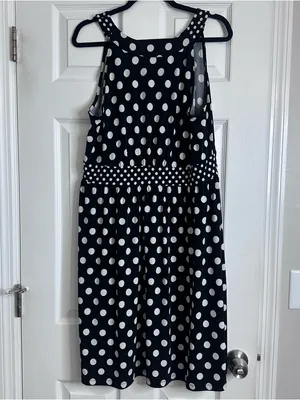 APT. 9 Black & White Polka Dot Halter Dress Women’s Size XL thumbnail 8