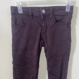 5/$30 🎈 American eagle outfitters women’s burgundy jeggings size 00 thumbnail 2