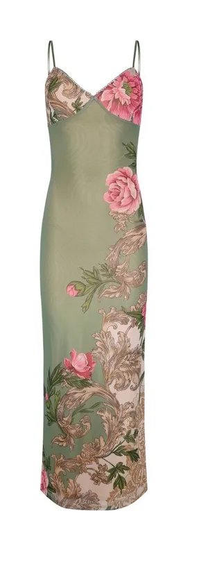 Green Floral Maxi Dress thumbnail 1