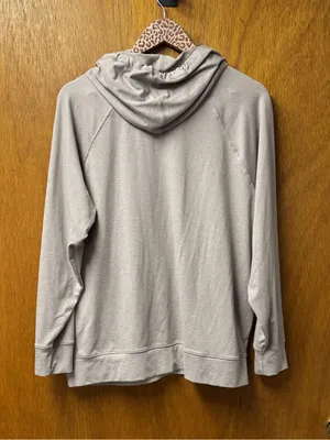 Vuori Halo Oversized Long Sleeve Pullover Hoodie Oatmeal Heather Beige Tan Small thumbnail 13