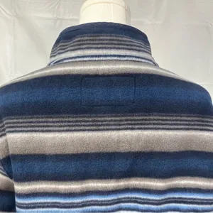 Southern Grit Tundra Fleece‎ Pullover Snap Striped Blue Grey Southwestern Womens thumbnail 9