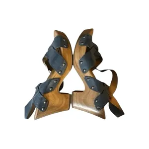 Korks Bagley Platform Sandals Size 8M Grey Leather Chunky Heeled Ankle Strap thumbnail 4