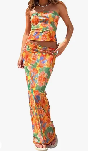 Amazon Two Piece Long Skirt Set thumbnail 1