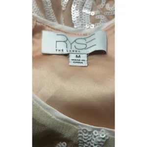Ryse Emily Cutout Sequin Maxi Gown M White Nude Illusion Formal Slit NWOT thumbnail 6