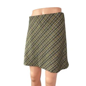 Free People Women's Multicolor Plaid Check High Rise Mini Flare A-Line Skirt M thumbnail 2