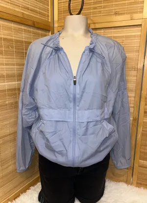 Stori woman’s light blue athletic full zip jacket windbreaker woman’s size 2 thumbnail 1