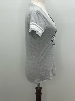 Champion Kansas State Wildcats Women’s Gray Striped Sleeve V-Neck T-Shirt Small thumbnail 5