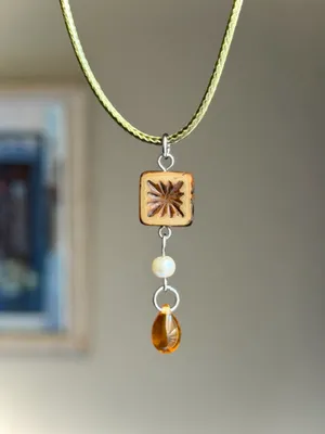 Handmade Czech glass beads mix boho fairy whimsy retro necklace🌿✨ thumbnail 2