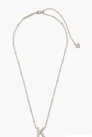 Kendra Scott Silver Initial K Pendant Necklace thumbnail 1