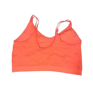 Women’s Neon Orange Lace Bralette thumbnail 2