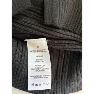 NWT Garage Jet Black Ribbed Mock Neck Crop‎ Bodycon Sweater NWT Size Medium thumbnail 7