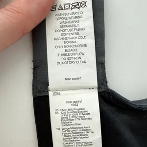 Brooks Moving Comfort Fiona Wireless Sports Bra Black Gray 30D Hook Loop 350064 thumbnail 4