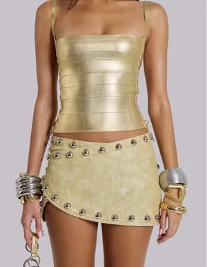 Jaded London leather studded mini skirt thumbnail 1