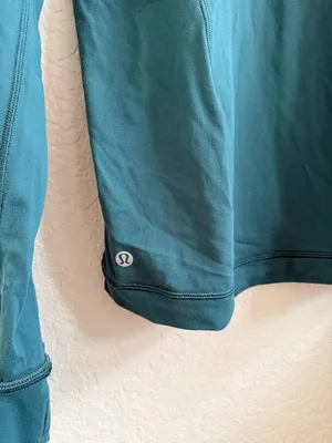 Lululemon it’s Rulu Teal Green Blue Long Sleeve Hooded‎ Top Shirt 12 thumbnail 7
