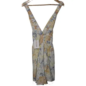 Womens Abercrombie & Fitch White Floral V-Neck Sleeveless Dress Size Medium Tall thumbnail 2