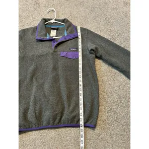 Patagonia Synchilla Snap T Pullover Fleece Jacket Womens Small Grey Purple‎ thumbnail 9