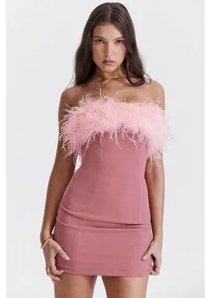 HOUSE OF CB 'Alexa' Warm Pink Mini Dress Size Small New $255 thumbnail 1
