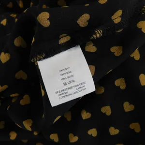 MADEWELL Silk Black Gold Heart Flip Button Back Tiered Top Blouse X-Small thumbnail 13