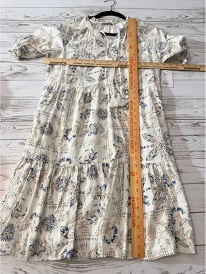 Sonoma Goods For Life Floral Cotton Blend Tiered Tassel Mini Dress M NWT thumbnail 4