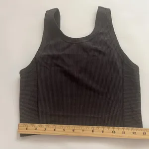 Sz 4 Lululemon Ribbed Softstreme Cropped Tank Top Black thumbnail 6