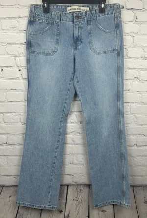 Gap Low Rise Boot Cut Denim Jeans Light‎ Wash Size 8R Cotton Patch Pockets thumbnail 1